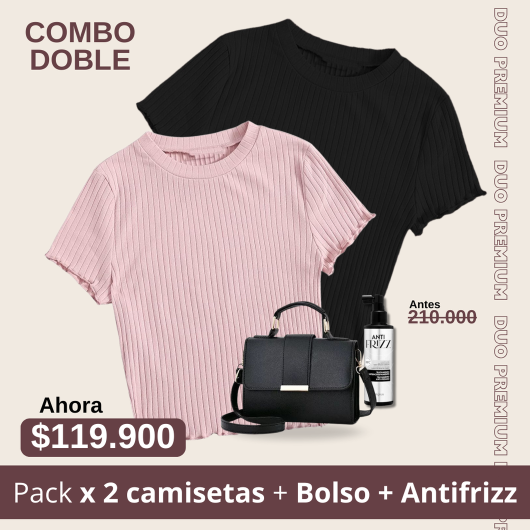 Pack 3 camisetas + Bolso